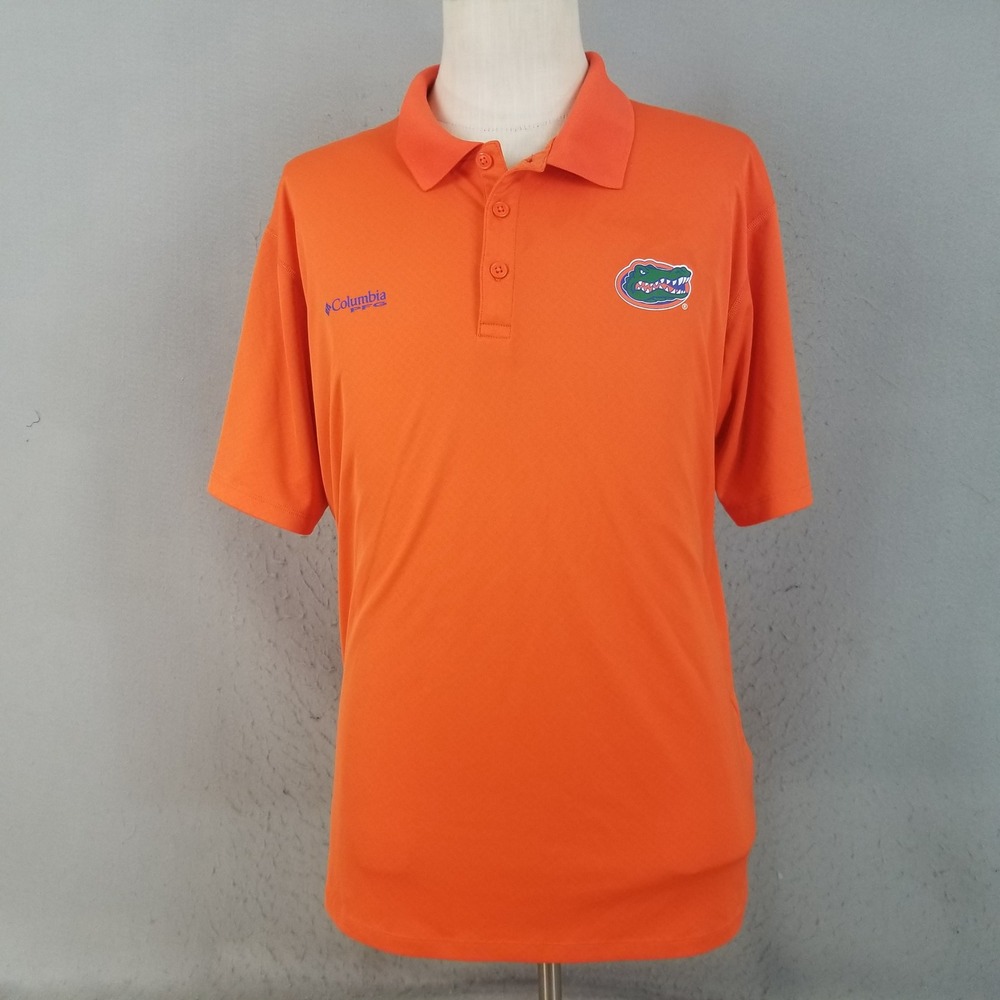 Columbia Polo Mens XL Orange Florida Gators PFG Omni-Freeze Zero Performance
